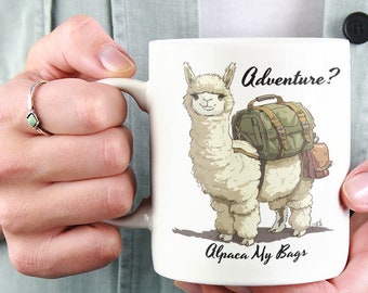 Ready to Roam  Alpaca Ceramic Coffee Mug 11oz Alpaca Gift Alpaca Mug Funny Mug Cute Alpaca Mug