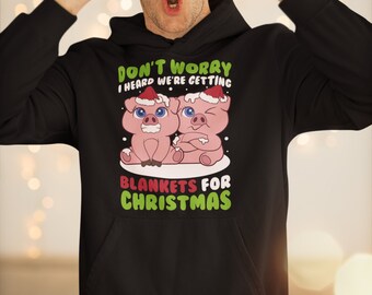 Sweet Christmas Pigs In A Blanket Pullover Hoodie, Unique Christmas Gifts For Men and Women