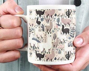 Alpaca Companionship Ceramic Coffee Mug 11oz, Alpaca Gift Alpaca Mug Funny Mug Cute Alpaca Mug