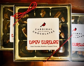 Tipsy Turtles ~ Bourbon Caramel Pecan Clusters ~ 9 bite size pieces