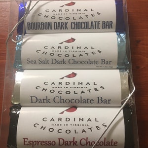 VARIETY 8 Bar Pack ~ Dark Chocolate Favorites ~ Bourbon, Espresso, Dark Chocolate, Sea Salt (2 of each)