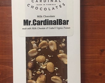 Mr. Cardinal Bar ~ Milk Chocolate Bar Loaded with Roasted and Salted Virginia Peanuts 4oz