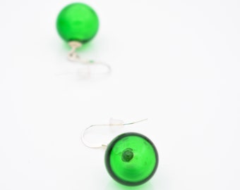 Mouth-blown Murano glass earrings and 925 silver