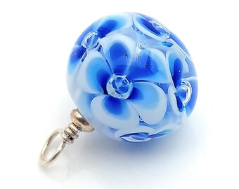 Bead in artistic glass of Venice and 925 silver