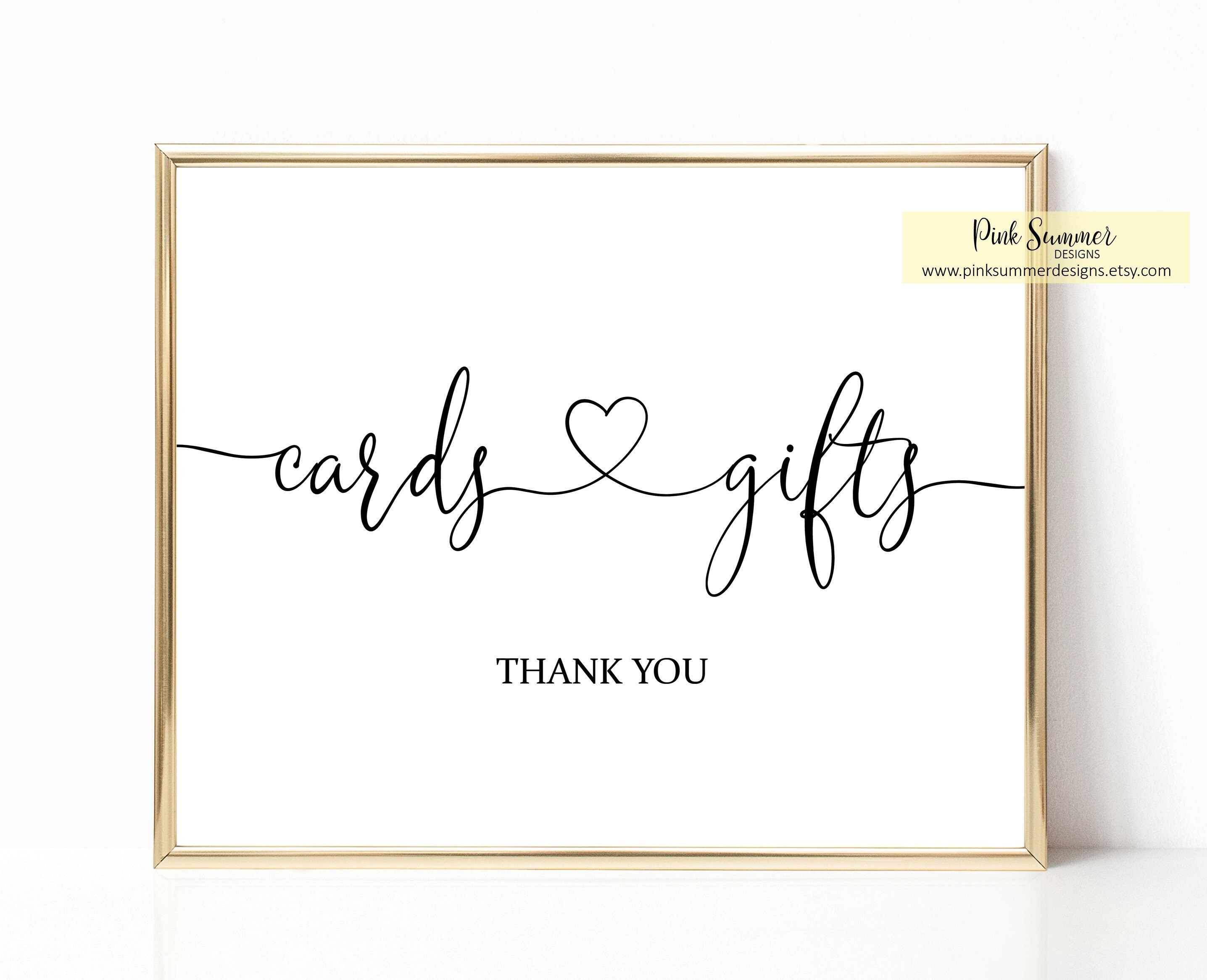 Heart Cards and Gifts Sign Printable Wedding Gift Table Sign - Etsy