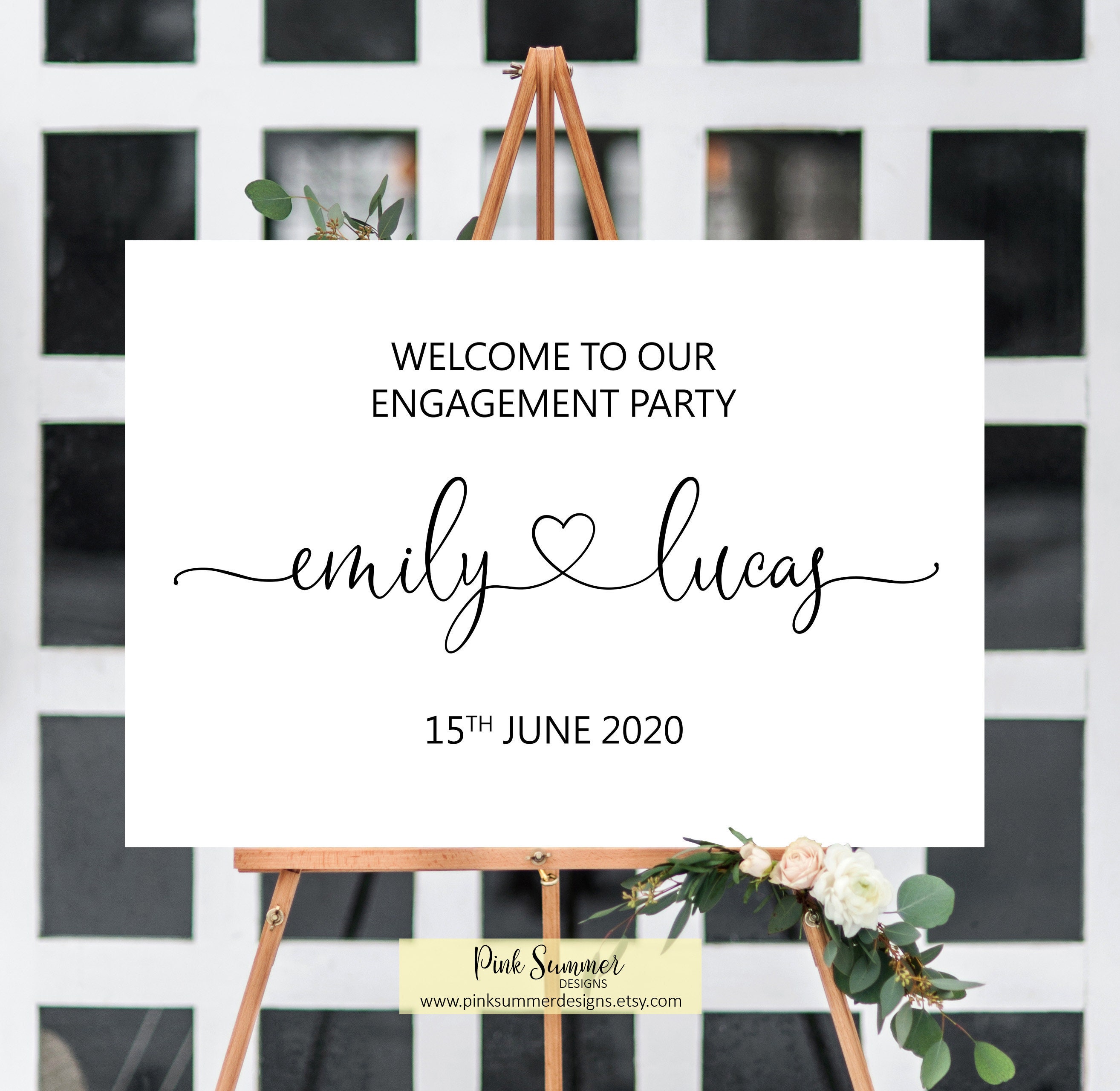 Modern Engagement Signs Printable Welcome Engagement Sign | Etsy Australia