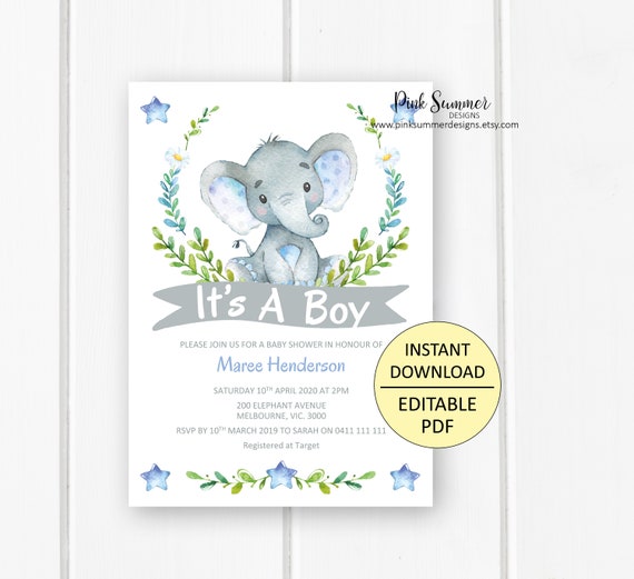 baby shower invitation template for a boy