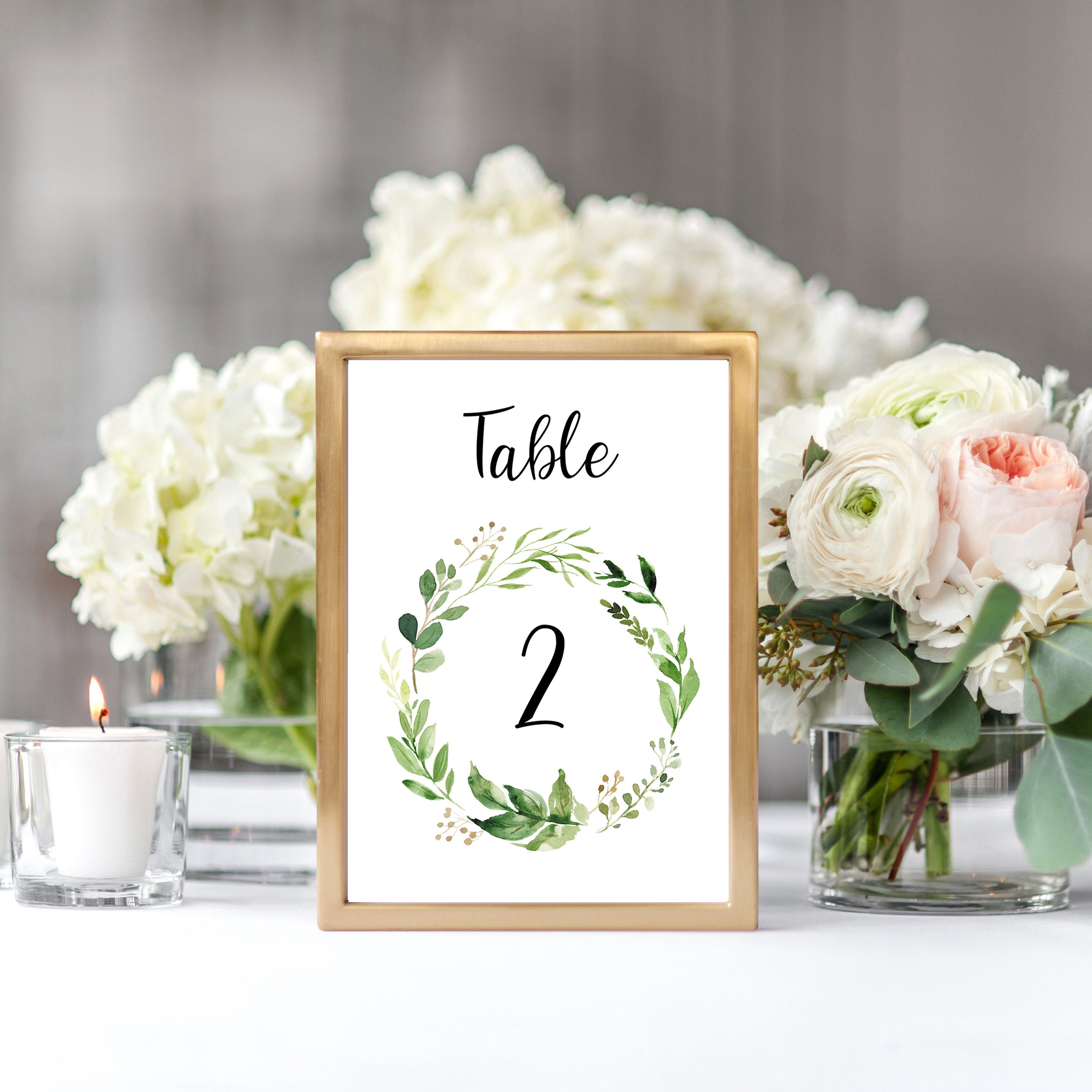 Wedding table numbers printable table numbers wedding | Etsy
