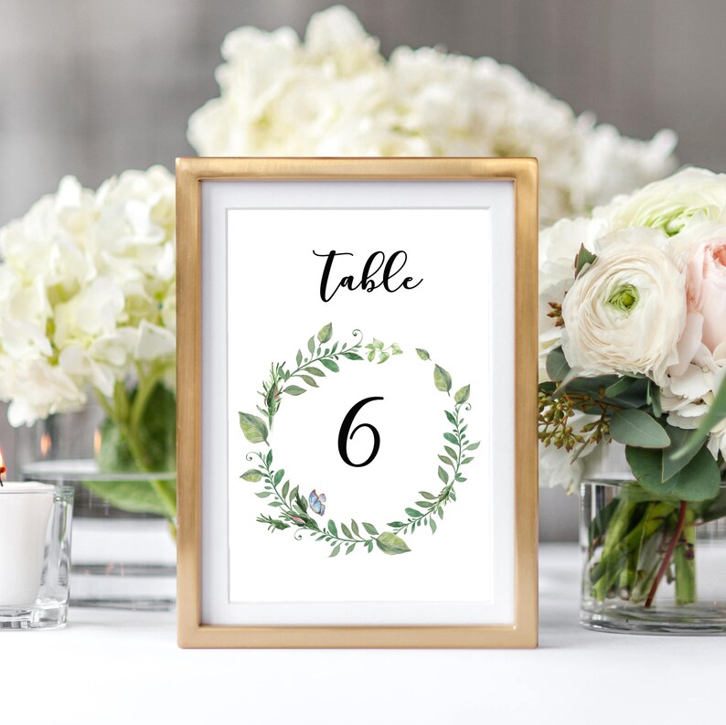 Wedding table numbers printable table numbers wedding Etsy