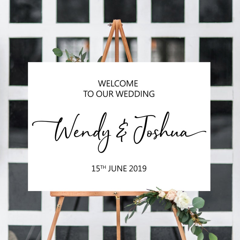 Modern wedding sign printable wedding