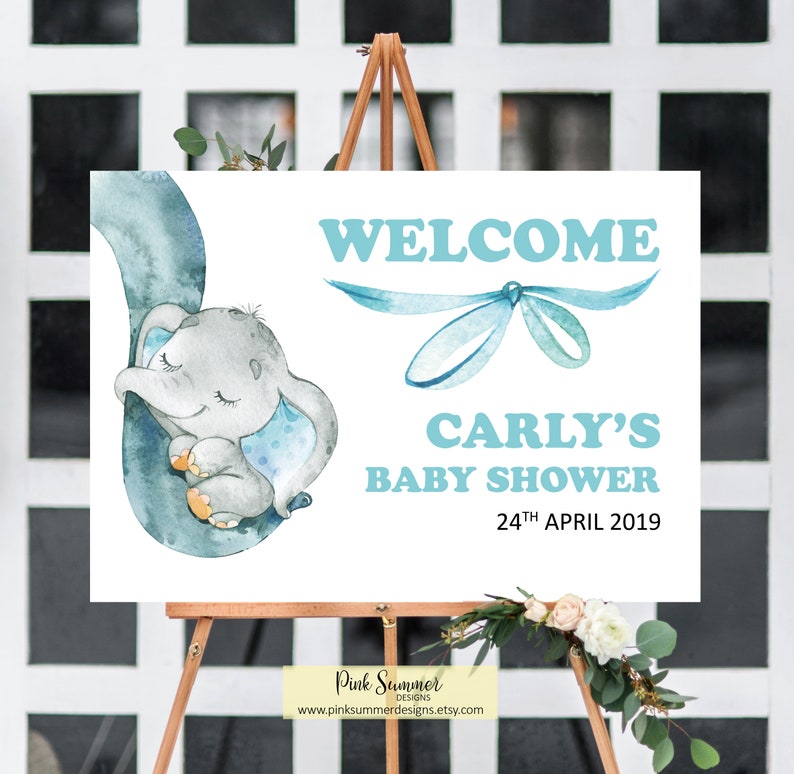 turquoise baby shower decorations