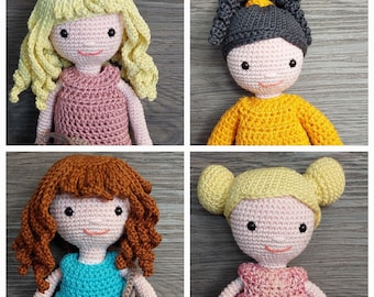 Crochet instructions - dress-up doll "Annabell" with many different hairstyles and dresses