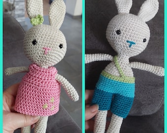 Crochet pattern bunnies "Rosalie & Konstantin"