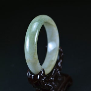 Unique white Jade Bangle Round genuine grade A bracelets 57mm 060320112