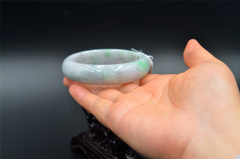 green Chinese jade bangle grade A jadeite gemstone bangle Asian jewelry 1782 56mm