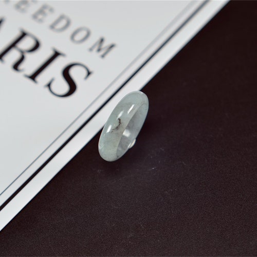 Men's Jade Ring shops white black jadeite rings stone band ring 17.9mm 27121904