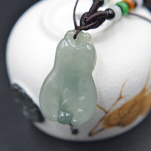 CHRISTMAS SPECIAL price DROPPEDoil green jade carved jadeite Grade A untreated natural fu melon pendant certificated