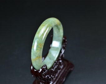 Natural yellow jade bangle stone unique jadeite bracelets 54mm 14022043