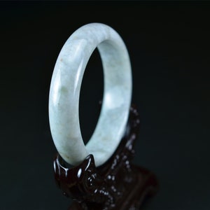 White jade bracelet natural jadeite Burma stone bangle 58 mm 06032052