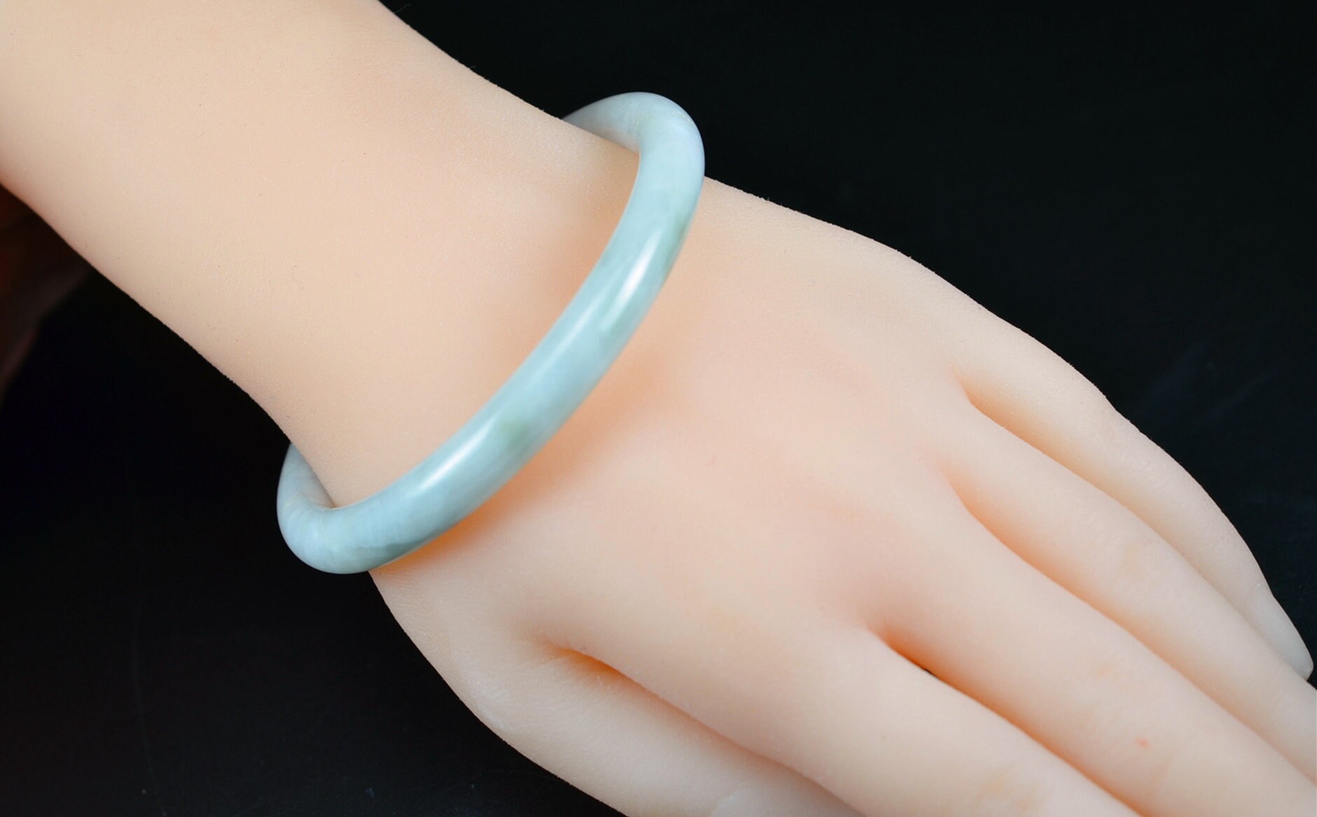 ホワイトジェダイト翡翠バングルブレスレット 60 mm BG01600003 - Etsy 