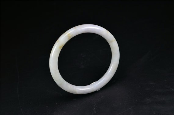 大型天然グリーン翡翠バングル ビルマ産ブレスレット 59mm BG01590003