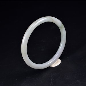 Natural green jade bangle Burmese jadeite bracelets grade A 62mm 2141