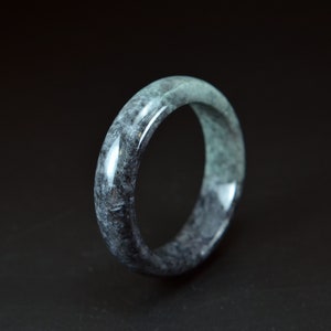 Black Solid Real Jade Bangle 58mm 20052075