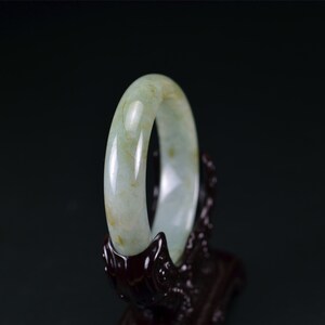 Natural Green White Jadeite Jade Bangle Bracelet 52.7mm 06032063