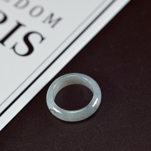 Men's Jade Ring shops white black jadeite rings stone band ring 17.9mm 27121904