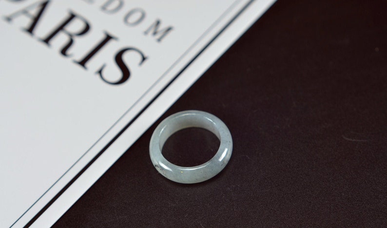 Men's Jade Ring shops white black jadeite rings stone band ring 17.9mm 27121904