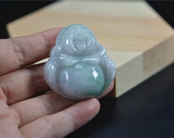 Natural Real Green Chinese Jade Buddha Pendant Certified