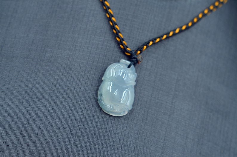 elephant jade necklace grade A Jade Jadeite Chinese jade pendant gift for kids