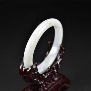 Genuine Natural jade bracelet white thin jadeite bangle 55mm 22022001