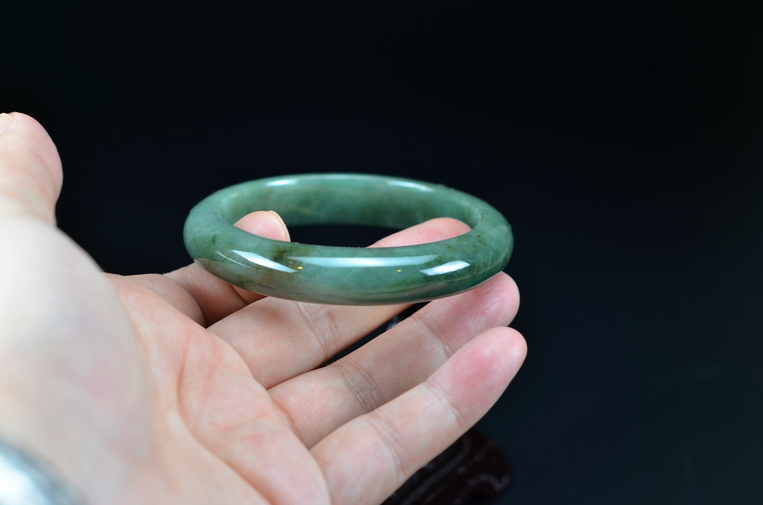 Real jadeite Grade A Burma jade stone bangle 56 mm 14022090 Etsy