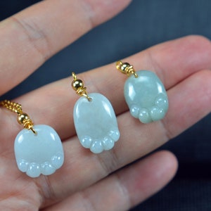 Natural Real Emerald Paw Necklace Pendant Jadeite Jade 13122018