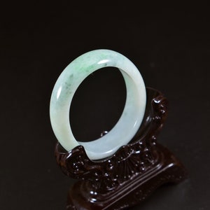 Green jade Burma jadeite oval shape small size bangle 52mm 13102002