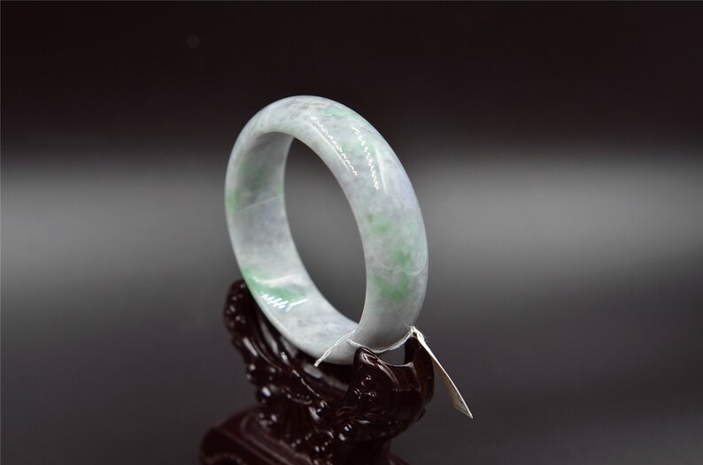 Green Luck Jade Bangle Bracelet grade A jade gemstone bracelet Asian jewelry 1784 58mm