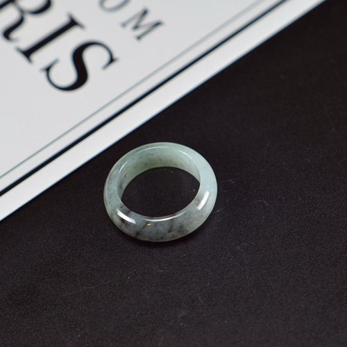 Authentic jade ring shops white black jewelry rings jade band 16.9mm 27121910