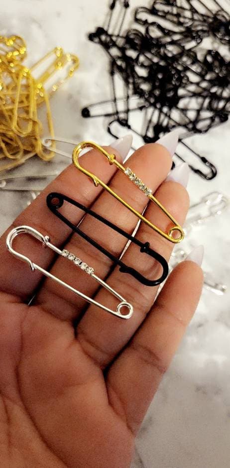 Safety Pin Brooch With Loops For Crafting Charms Accessories Findings –  Athenian Fashions Inc.