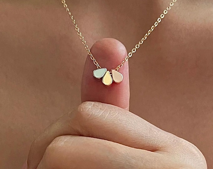 3/4/5 Best Friends Bridesmaids Necklaces, Personalized Friendship BFF gift, Sisters gift, Water Drops Necklace, Family gift, Christmas gift