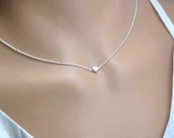 Silver Dot Necklace, Simple Necklace, Silver Circle Necklace, Dainty Necklace, Ring necklace, Tiny dot necklace, Triple Dot, Gold Silver dot
