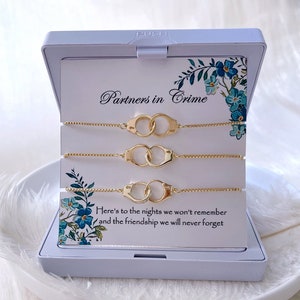 Friendship Jewelry Three Sisters BFF Best Friends Bracelets Partners in Crime Wish Adjustable Bracelet Handcuff Bracelet Handcuff Necklace