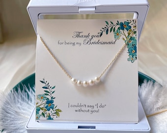 Bridesmaids Necklace Gifts, Wedding Necklace, I couldn&#39;t say I do without you, Fresh Water Pearl Necklace, Wedding pearl Necklace