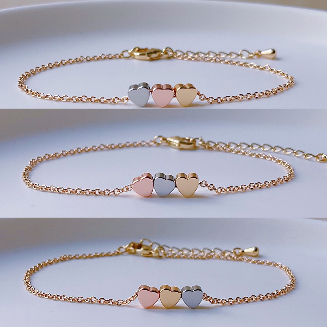 Crystal Heart Golden Bangle Bracelet – Neshe Fashion Jewelry