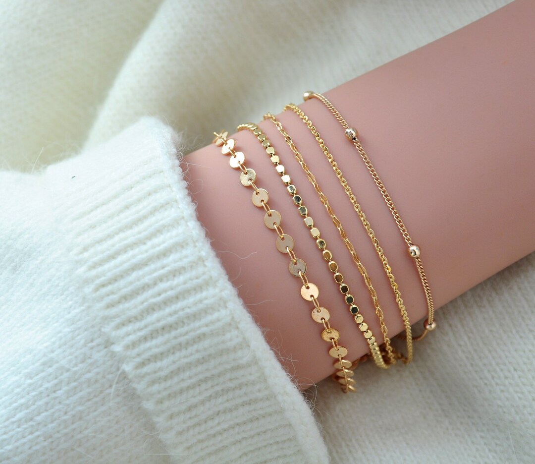 Dainty Gold Bracelet / 14k Gold Filled Bracelet / Delicate Etsy