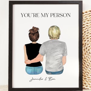Custom Couple Portrait Wall Art, Birthday Gift for Boyfriend, Couple Print, Anniversary wedding Engagement Gift for him Husband