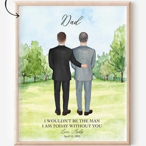 Personalisierte Bräutigam und Vater Porträt, Hochzeitsgeschenk für den Vater des Bräutigams, Benutzerdefinierte Hochzeit Kunst Gemälde, Aquarell Hochzeitsporträt