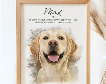 Dog Memorial Gift, Custom Pet Portrait Painting from Photo, Pet Memorial Wall Art, Dog Remembrance Gift, Pet Loss Gifts Keepsake Sympathy