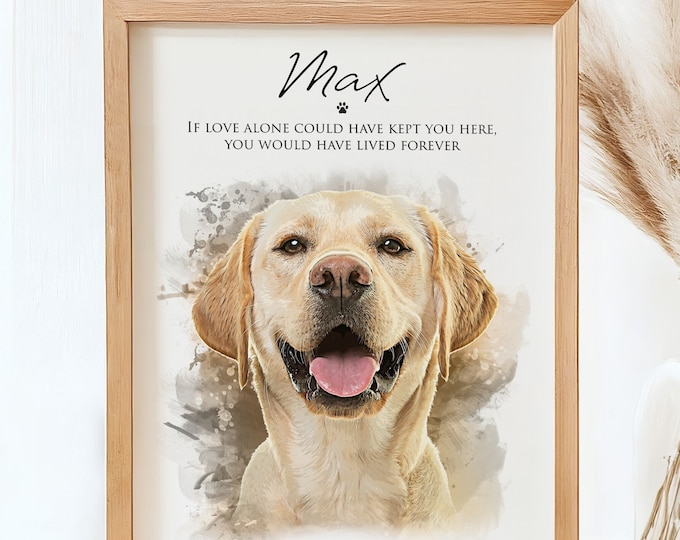 Dog Memorial Gift, Custom Pet Portrait Painting from Photo, Pet Memorial Wall Art, Dog Remembrance Gift, Pet Loss Gifts Keepsake Sympathy