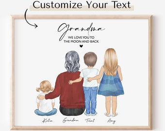 Personalisiertes Weihnachtsgeschenk für Oma. Großmutter Gigi Nana Geschenkideen, Großmutter & Enkelkinder, Enkel Druckkunst, Mimi Geburtstagsgeschenk